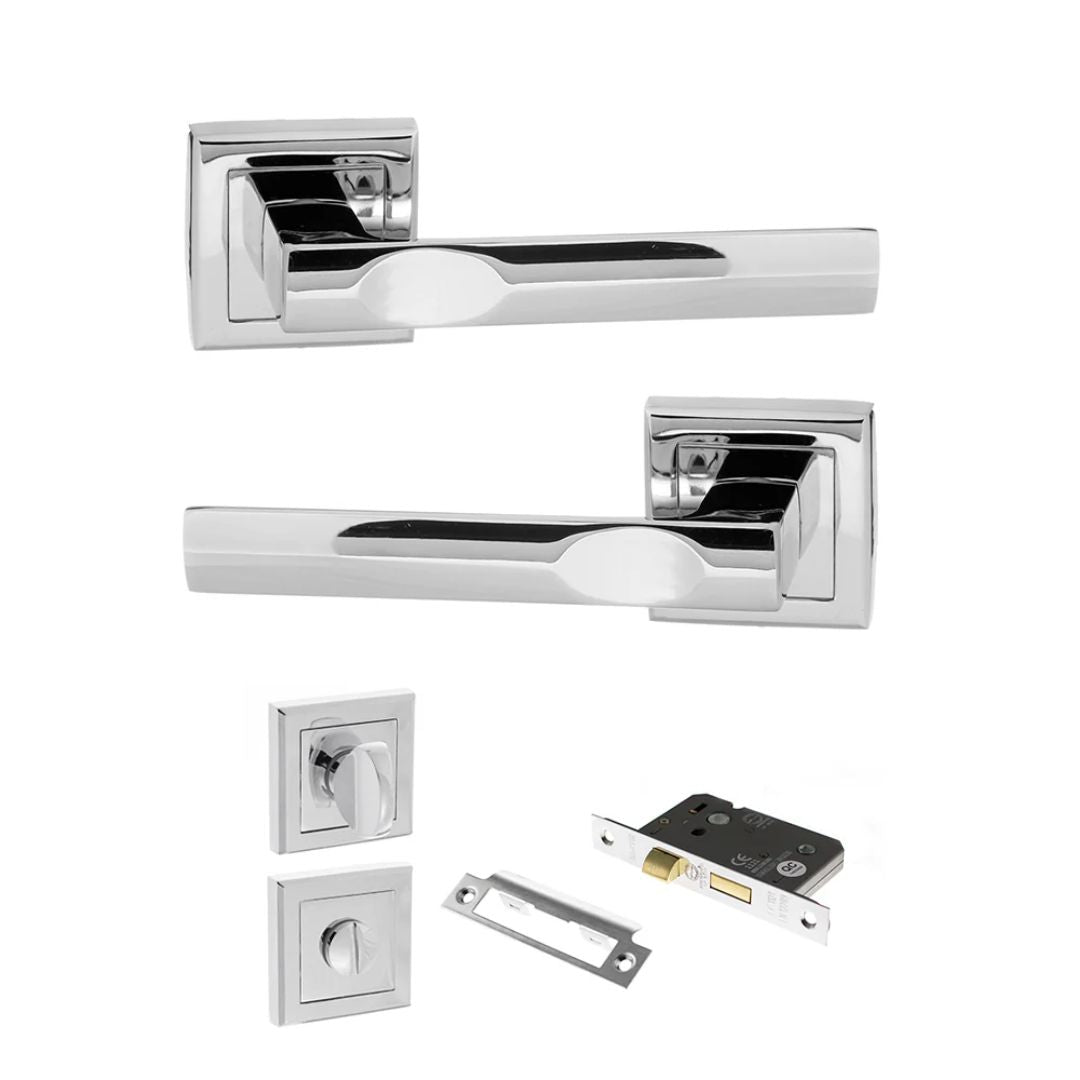 Atlantic S24S Status Kansas on Square Rose Door Handle Pack