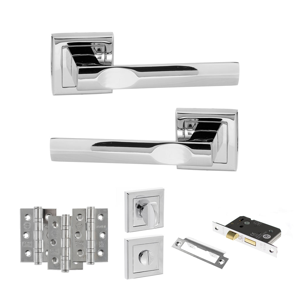 Atlantic S24S Status Kansas on Square Rose Door Handle Pack
