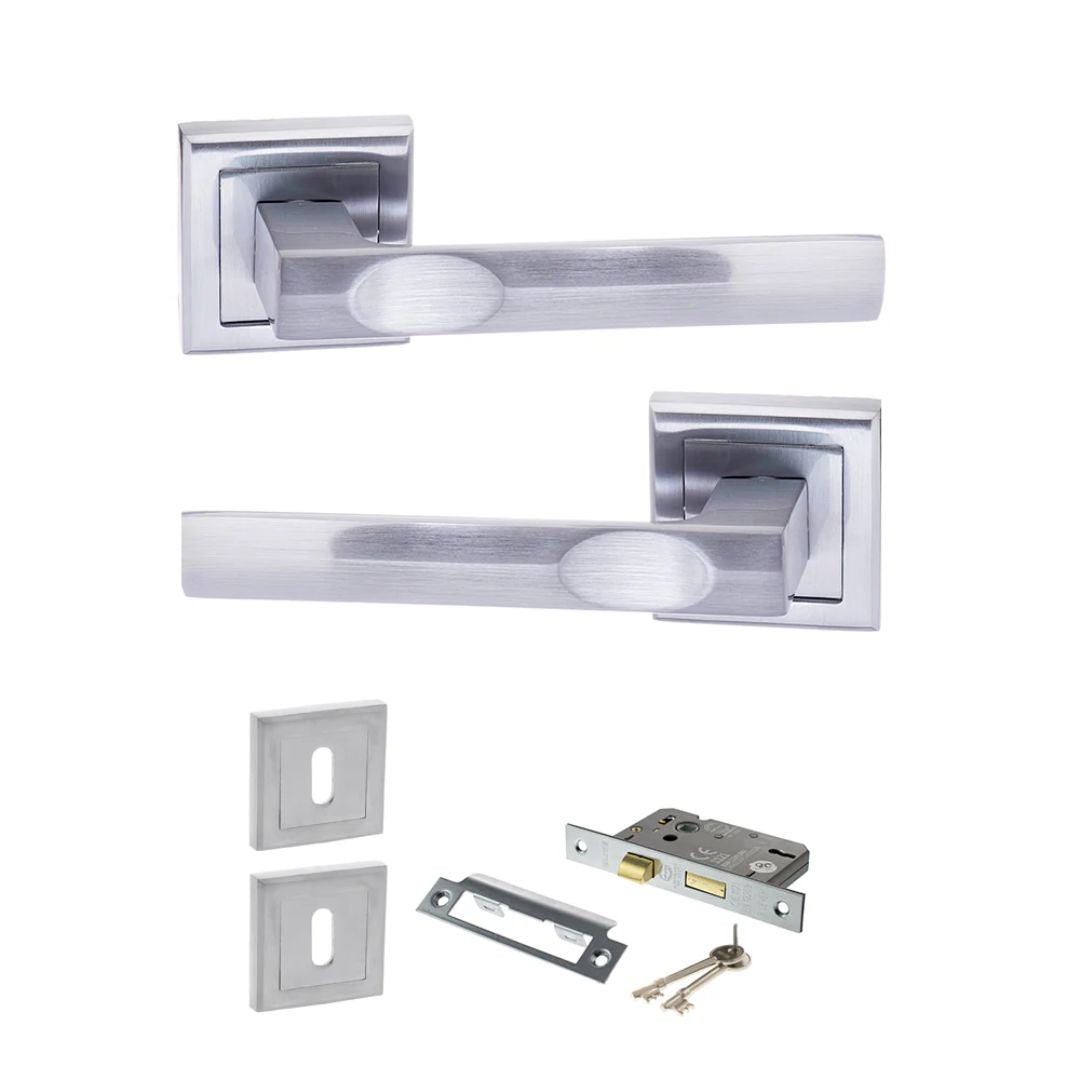 Atlantic S24S Status Kansas on Square Rose Door Handle Pack