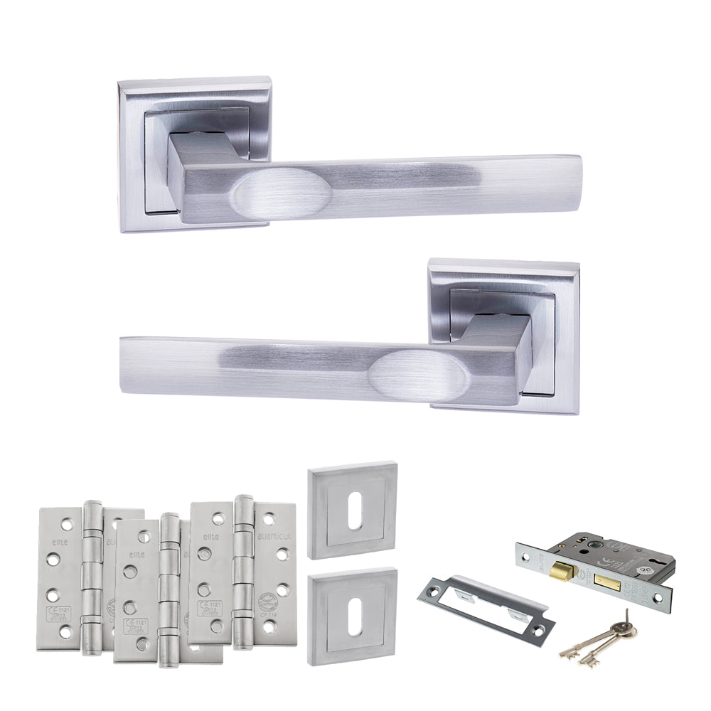 Atlantic S24S Status Kansas on Square Rose Door Handle Pack