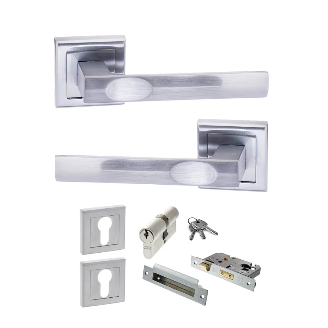 Atlantic S24S Status Kansas on Square Rose Door Handle Pack
