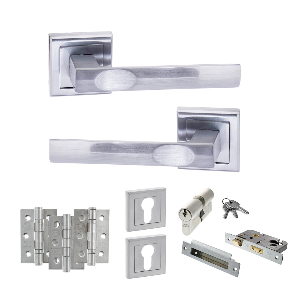 Atlantic S24S Status Kansas on Square Rose Door Handle Pack