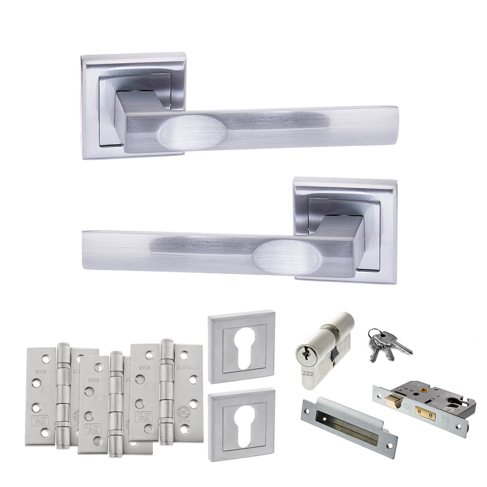 Atlantic S24S Status Kansas on Square Rose Door Handle Pack