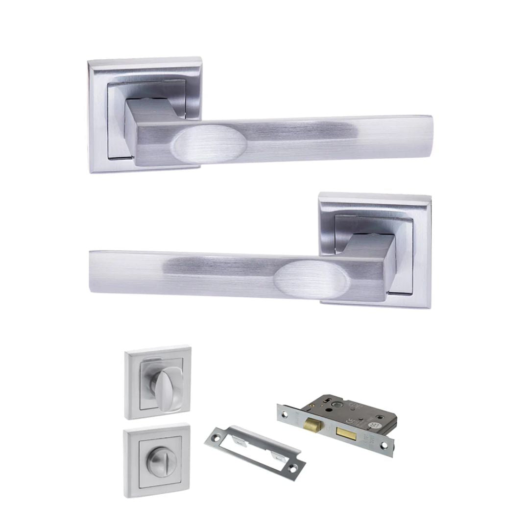 Atlantic S24S Status Kansas on Square Rose Door Handle Pack