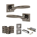 STATUS Oklahoma Door Handle Pack (3 Lever Lock Set - 2.5" CE Sashlock, 3" Premium Hinges x3) - Black Nickel