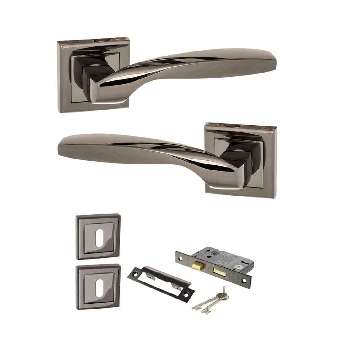 Atlantic S25SBN Status Oklahoma on Square Rose Door Handle Pack