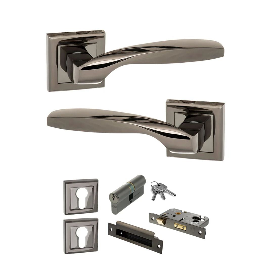 Atlantic S25SBN Status Oklahoma on Square Rose Door Handle Pack