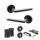 STATUS Alaska Door Handle Pack (3 Lever Lock Set - 2.5" CE Sashlock, 4" Slim Knuckle Hinges x2) - Matt Black
