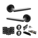 STATUS Alaska Door Handle Pack (Euro Lock Set - 2.5" CE Sashlock, 3" Premium Hinges x3) - Matt Black