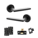 STATUS Alaska Door Handle Pack (Latch Set - 2.5" CE Latch, 4" Slim Knuckle Hinges x2) - Matt Black