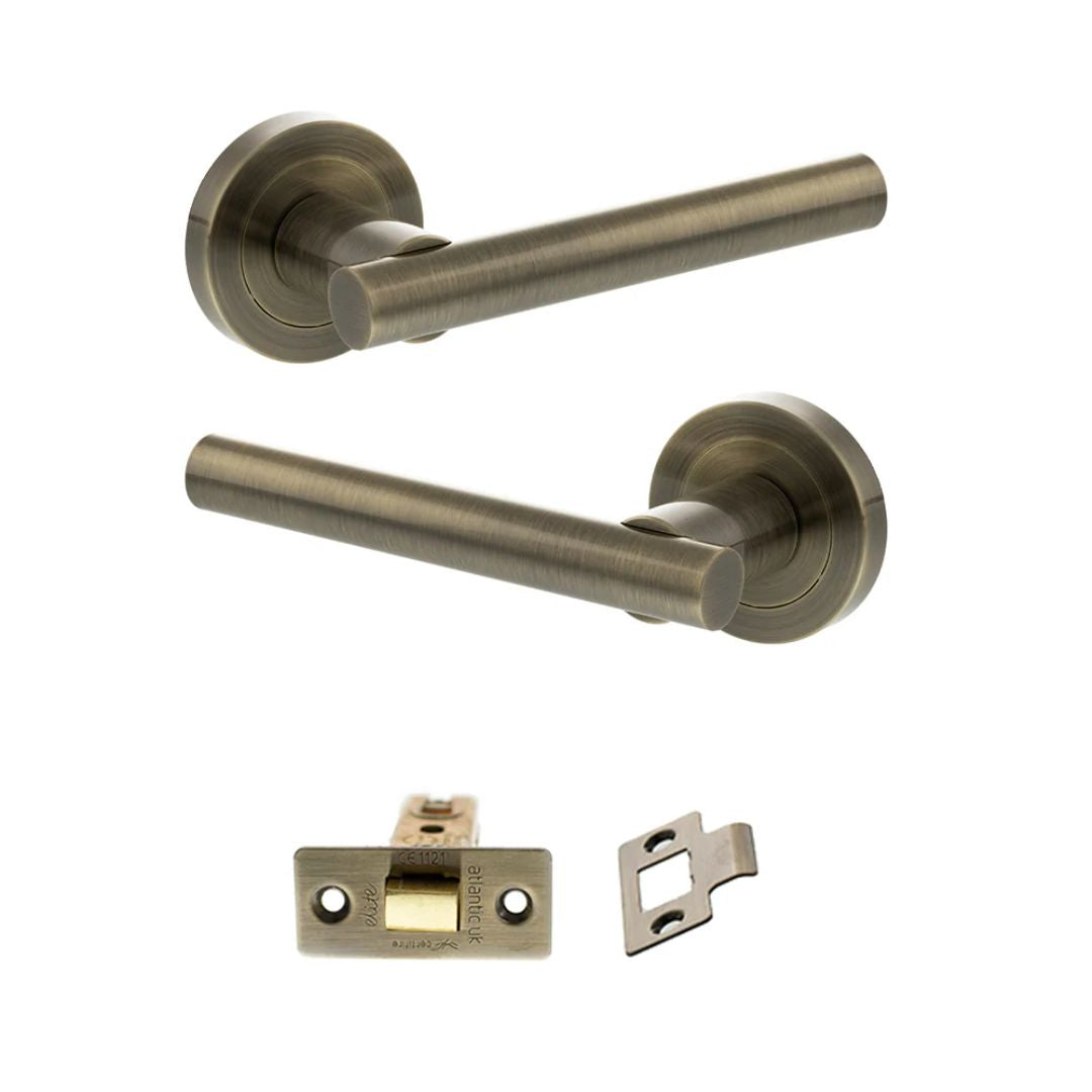 Atlantic S28R Status Nebraska on Round Rose Door Handle Pack