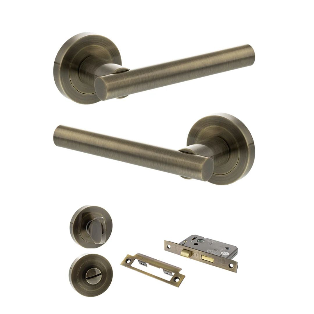 Atlantic S28R Status Nebraska on Round Rose Door Handle Pack
