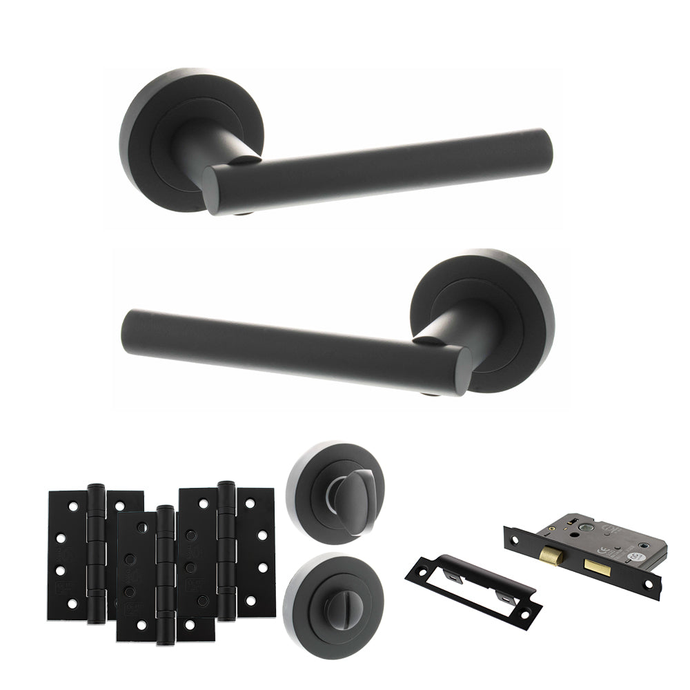 Atlantic S28R Status Nebraska on Round Rose Door Handle Pack