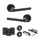 STATUS Nebraska Door Handle Pack (3 Lever Lock Set - 2.5" CE Sashlock, 3" Premium Hinges x3) - Matt Black