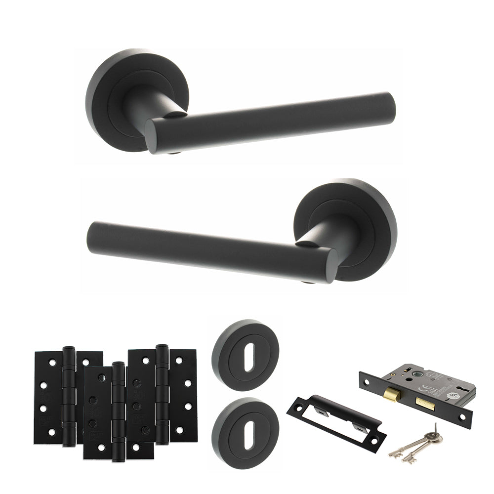 Atlantic S28R Status Nebraska on Round Rose Door Handle Pack