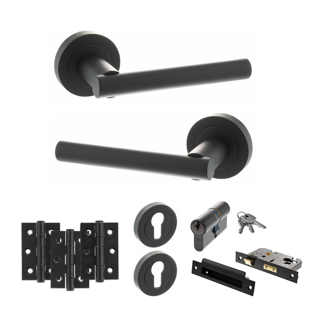 Atlantic S28R Status Nebraska on Round Rose Door Handle Pack