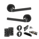 STATUS Nebraska Door Handle Pack (Euro Lock Set - 3" CE Sashlock, 4" Slim Knuckle Hinges x2) - Matt Black