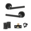 STATUS Nebraska Door Handle Pack (Latch Set - 3" CE Latch, 4" Slim Knuckle Hinges x2) - Matt Black