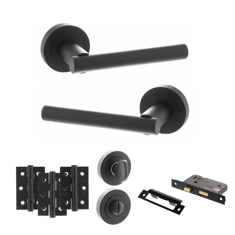 Atlantic S28R Status Nebraska on Round Rose Door Handle Pack