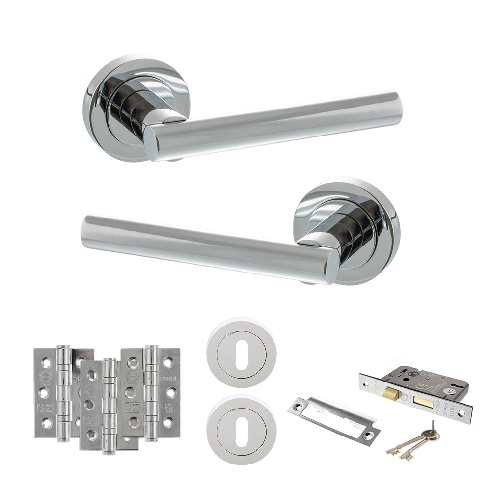 Atlantic S28R Status Nebraska on Round Rose Door Handle Pack