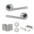 STATUS Nebraska Door Handle Pack (3 Lever Lock Set - 3" CE Sashlock, 3" Premium Hinges x3) - Polished Chrome