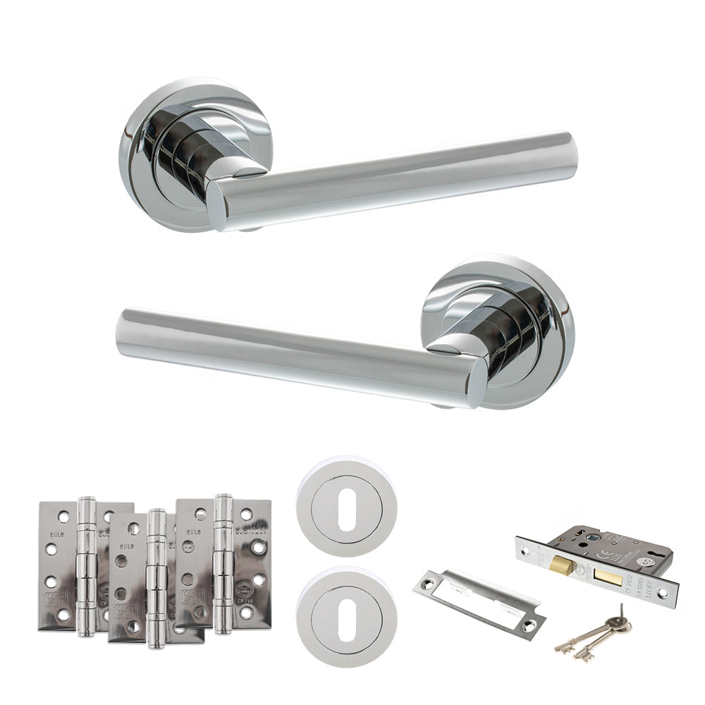 Atlantic S28R Status Nebraska on Round Rose Door Handle Pack