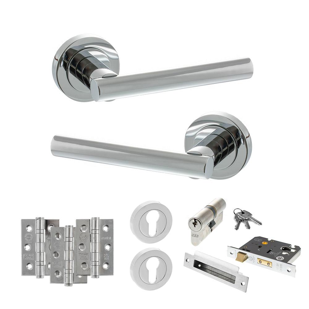Atlantic S28R Status Nebraska on Round Rose Door Handle Pack