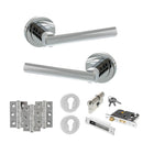 STATUS Nebraska Door Handle Pack (Euro Lock Set - 3" CE Sashlock, 3" Premium Hinges x3) - Polished Chrome