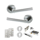 STATUS Nebraska Door Handle Pack (Euro Lock Set - 2.5" CE Sashlock, 4" Slim Knuckle Hinges x2) - Polished Chrome