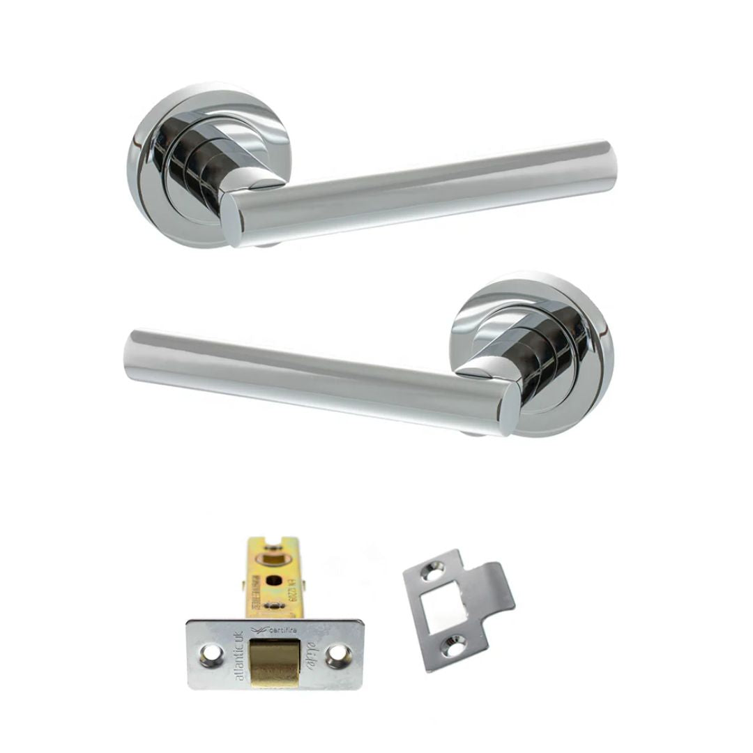 Atlantic S28R Status Nebraska on Round Rose Door Handle Pack