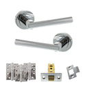 STATUS Nebraska Door Handle Pack (Latch Set - 2.5" CE Latch, 4" Fire Rated Hinges x3) - Polished Chrome