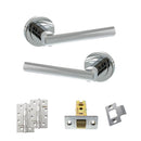 STATUS Nebraska Door Handle Pack (Latch Set - 2.5" CE Latch, 4" Slim Knuckle Hinges x2) - Polished Chrome
