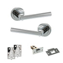 STATUS Nebraska Door Handle Pack (Latch Set - 2.5" Latch, 3" Hinges x2) - Polished Chrome