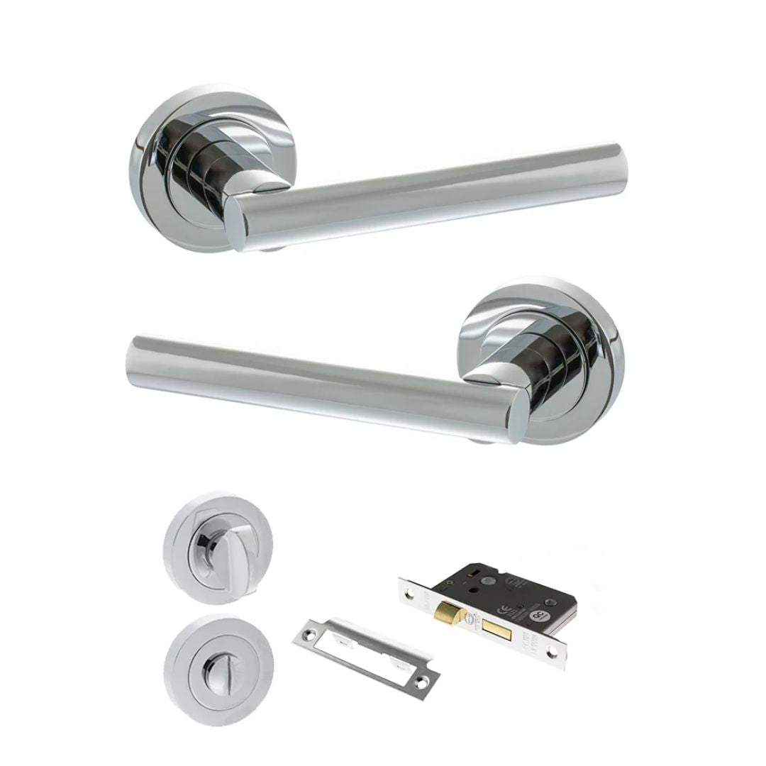 Atlantic S28R Status Nebraska on Round Rose Door Handle Pack