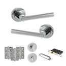 STATUS Nebraska Door Handle Pack (Bathroom Set - 3" CE Bathroom Lock, 3" Premium Hinges x3) - Polished Chrome
