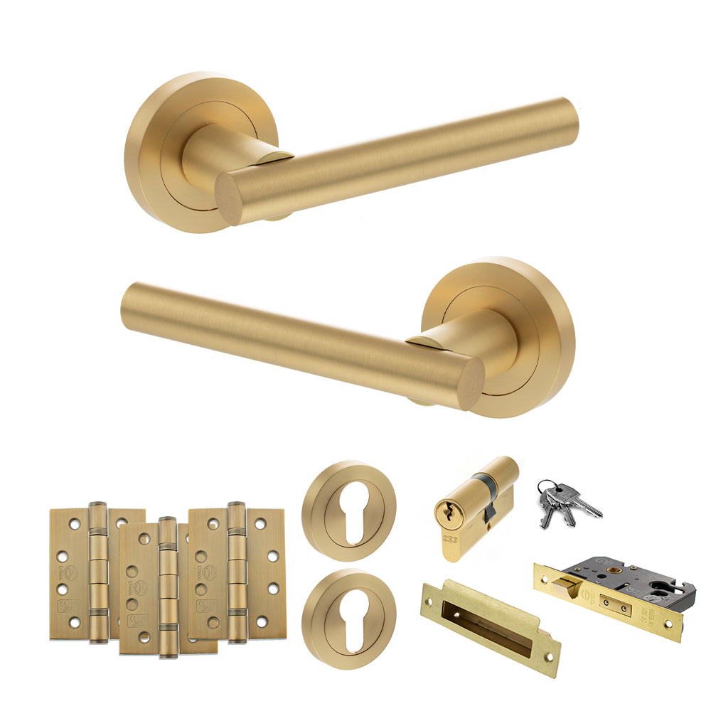Atlantic S28R Status Nebraska on Round Rose Door Handle Pack