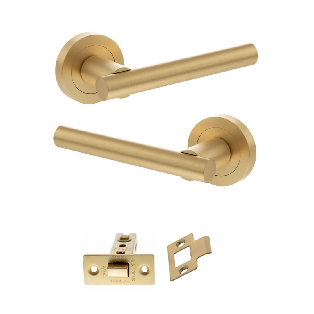 Atlantic S28R Status Nebraska on Round Rose Door Handle Pack