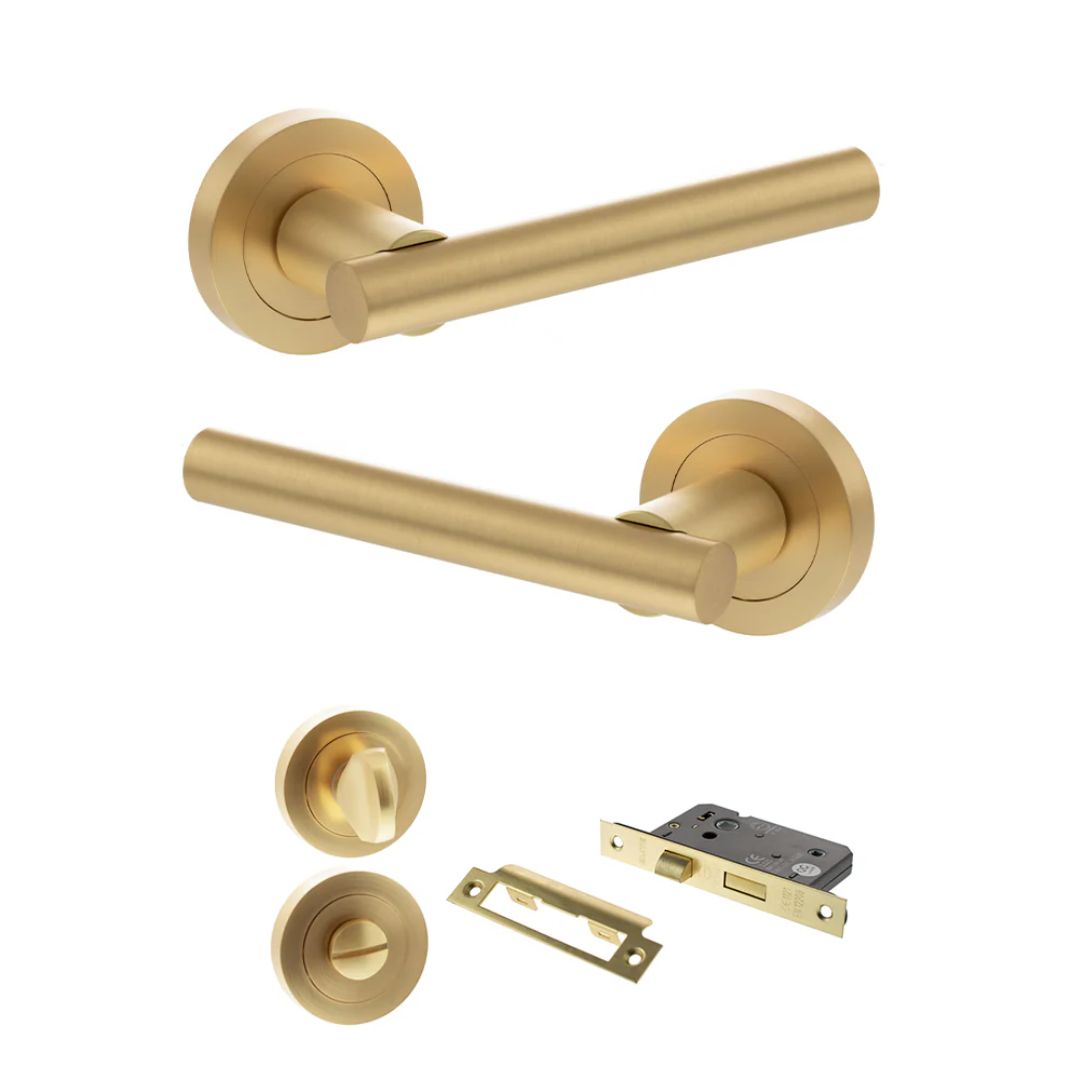 Atlantic S28R Status Nebraska on Round Rose Door Handle Pack