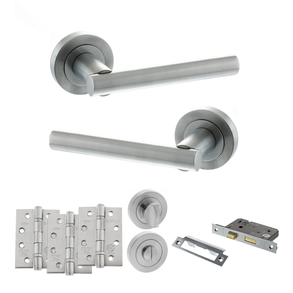 Atlantic S28R Status Nebraska on Round Rose Door Handle Pack