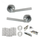 STATUS Nebraska Door Handle Pack (Euro Lock Set - 2.5" CE Sashlock, 4" Fire Rated Hinges x3) - Satin Chrome