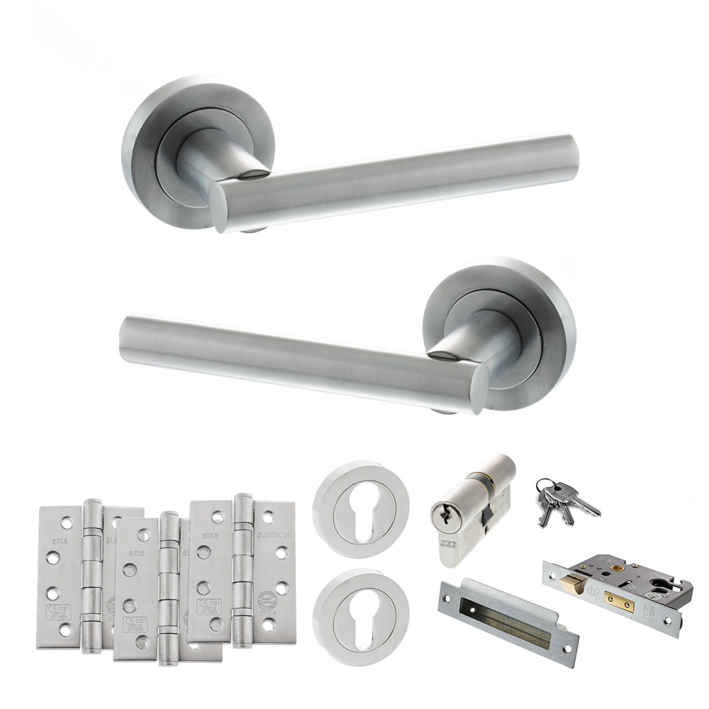 Atlantic S28R Status Nebraska on Round Rose Door Handle Pack
