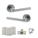 STATUS Nebraska Door Handle Pack (Latch Set - 3" CE Latch, 4" Fire Rated Hinges x3) - Satin Chrome