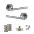 STATUS Nebraska Door Handle Pack (Latch Set - 3" CE Latch, 4" Slim Knuckle Hinges x2) - Satin Chrome