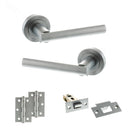 STATUS Nebraska Door Handle Pack (Latch Set - 2.5" Latch, 3" Hinges x2) - Satin Chrome