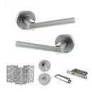 STATUS Nebraska Door Handle Pack (Bathroom Set - 2.5" CE Bathroom Lock, 3" Premium Hinges x3) - Satin Chrome
