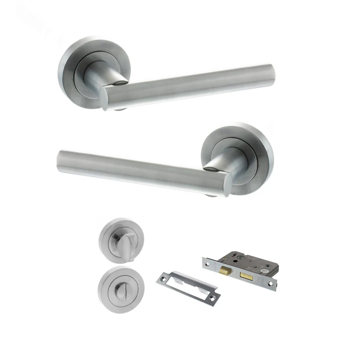 Atlantic S28R Status Nebraska on Round Rose Door Handle Pack