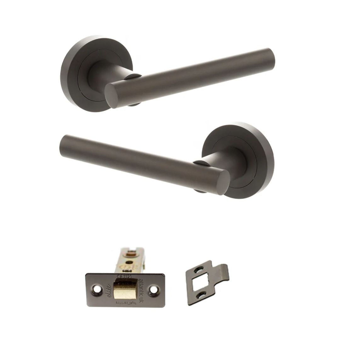 Atlantic S28R Status Nebraska on Round Rose Door Handle Pack