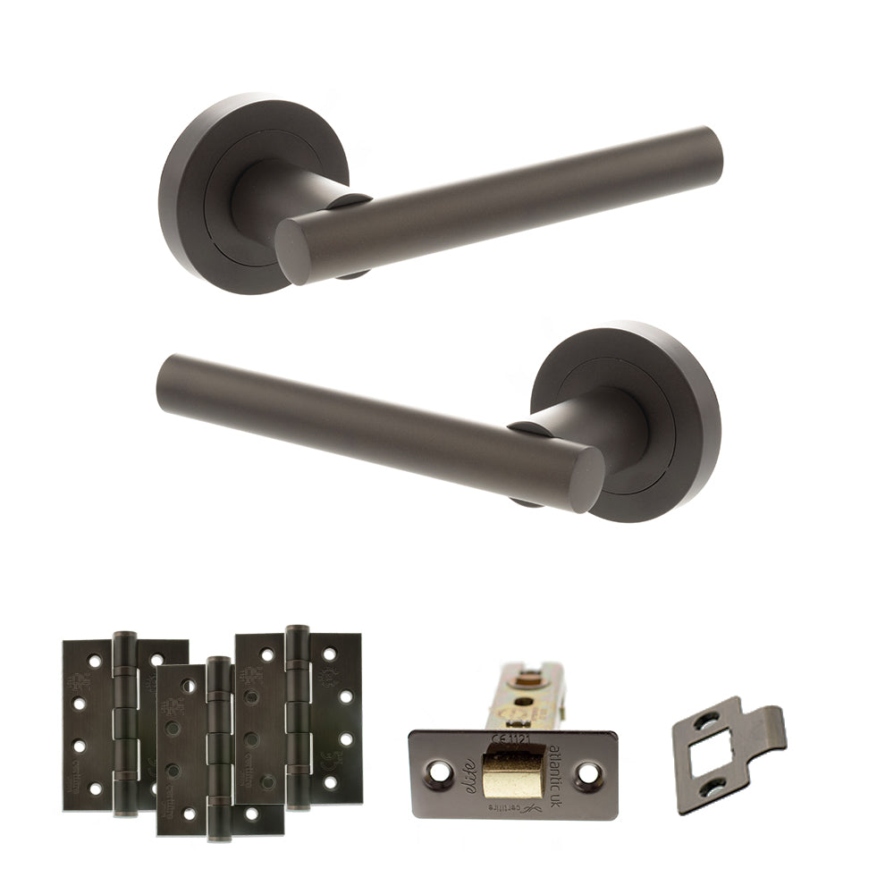 Atlantic S28R Status Nebraska on Round Rose Door Handle Pack