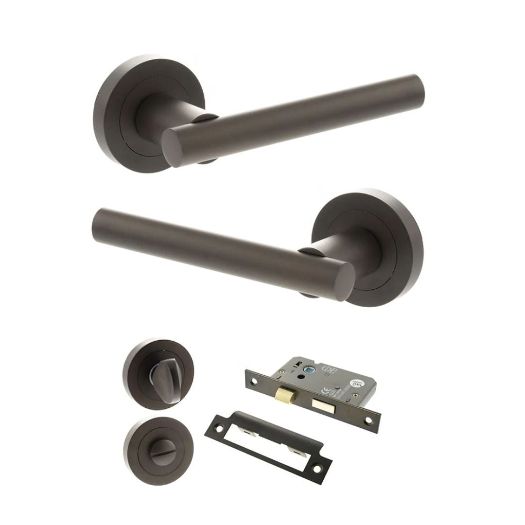 Atlantic S28R Status Nebraska on Round Rose Door Handle Pack