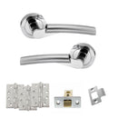 STATUS Florida Door Handle Pack (Latch Set - 2.5" CE Latch, 4" Fire Rated Hinges x3) - Satin Chrome/Polished Chrome